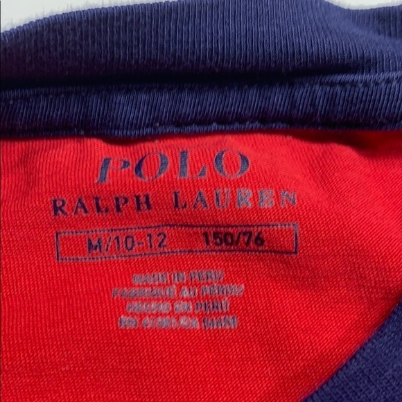 Polo Ralph Lauren Long Sleeve Baseball T Shirt color block red blue tee - Picture 3 of 6